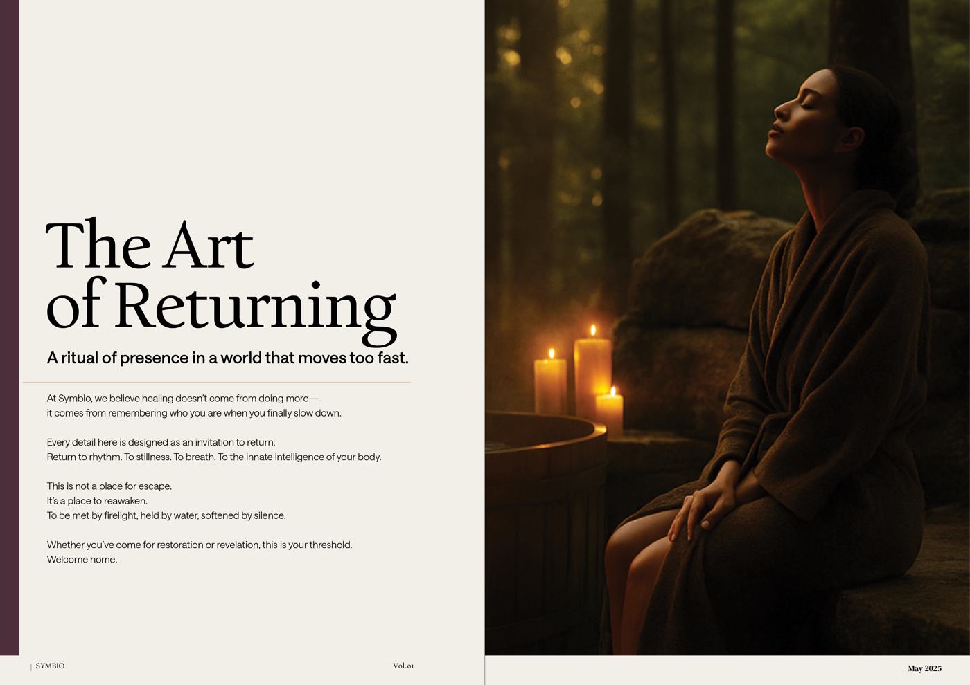 The Art of Returning, opening spread of the journal